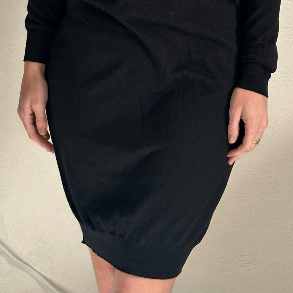 Vtg LANVIN Paris Alber Elbaz Y2K Era Black Sweater Dress XS Wool Cashmere Silk - Picture 9 of 13